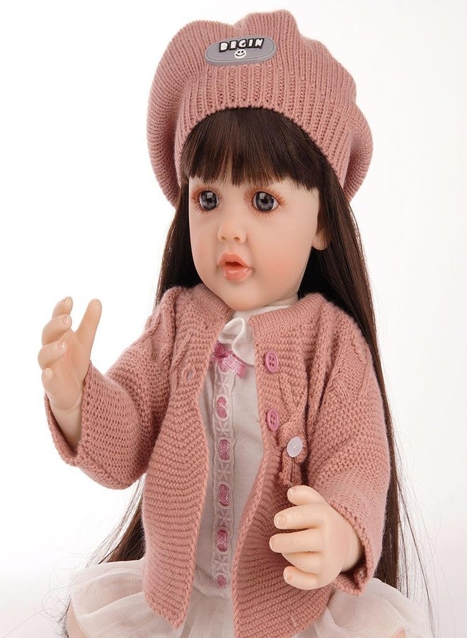 OOTLO Lifelike Reborn Baby Doll - 22-Inch Realistic Newborn with Real Baby Feeling - Adorable Smiling Doll with Gift Box for Kids Age 3+ Multicolor - Image 2